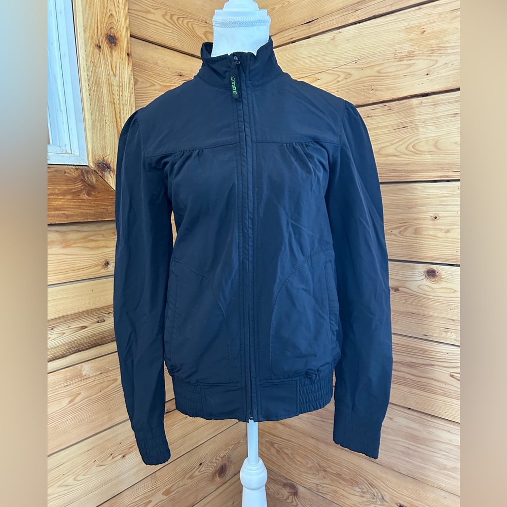 Sombrio Black Athletic Jacket Y2K Zip Up Flattering Lightweight Women’s‎ Medium
